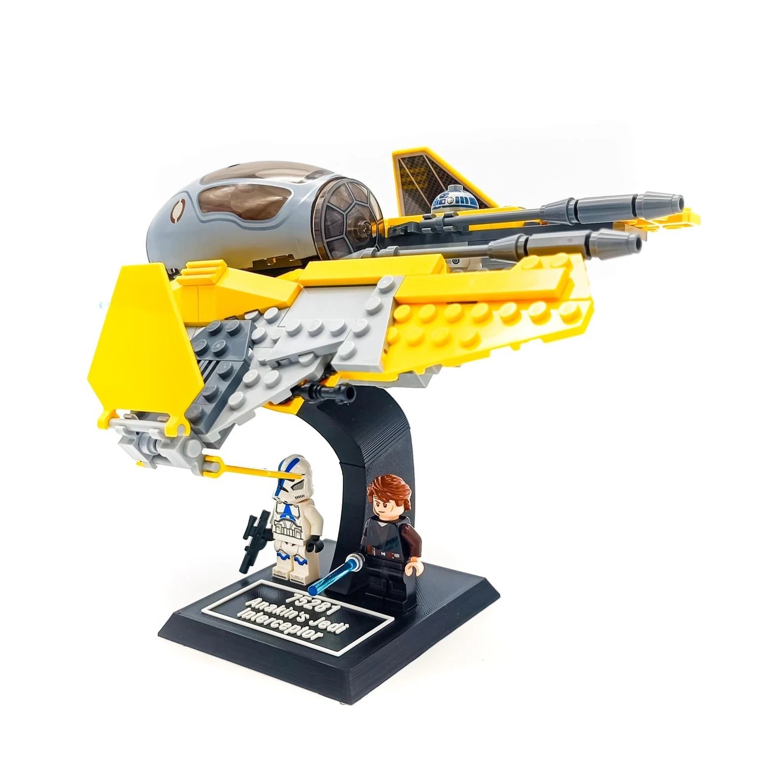 Display Stand for Lego Star Wars 75281 Anakin's Jedi Interceptor / 75135 Obi-Wan