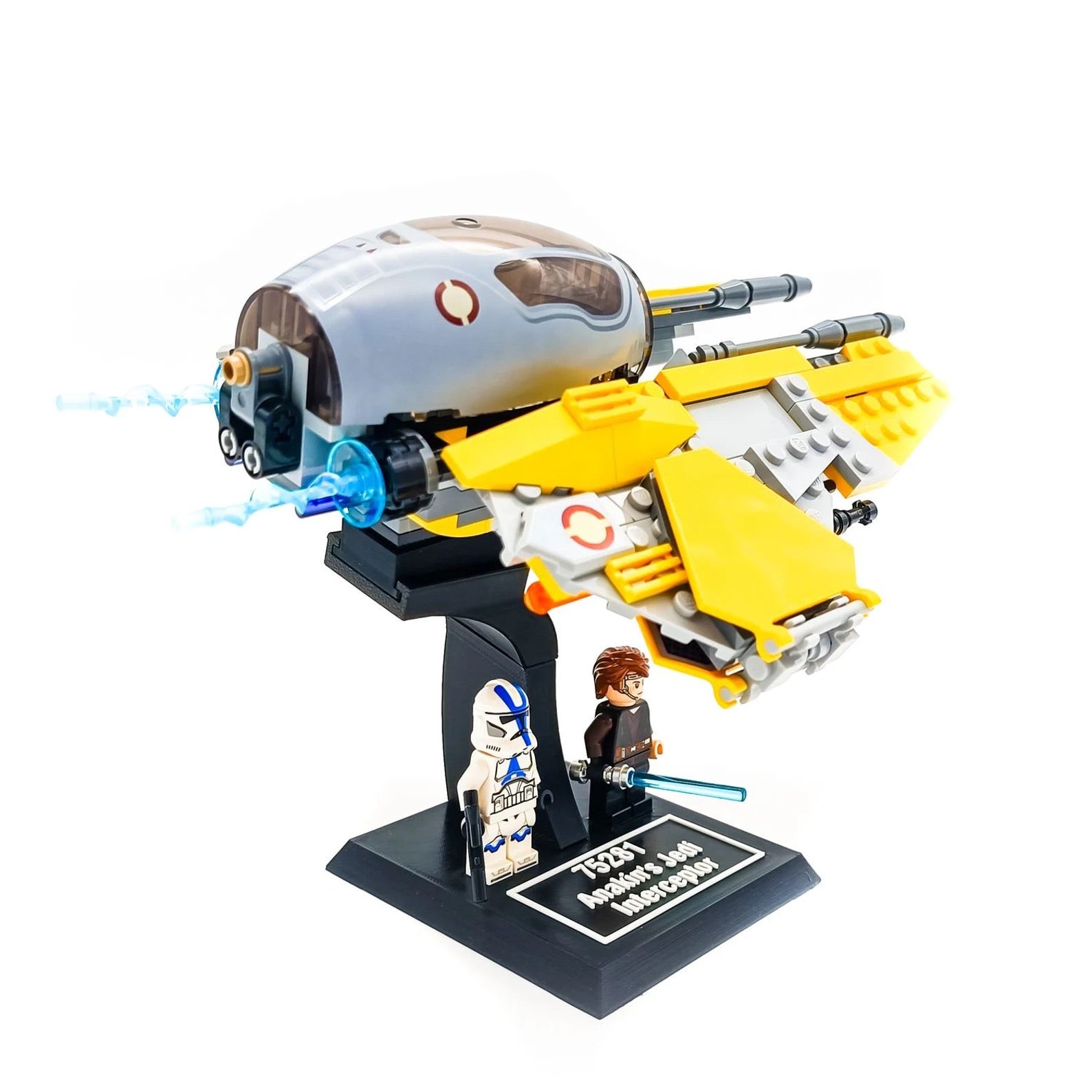 Display Stand for Lego Star Wars 75281 Anakin's Jedi Interceptor / 75135 Obi-Wan