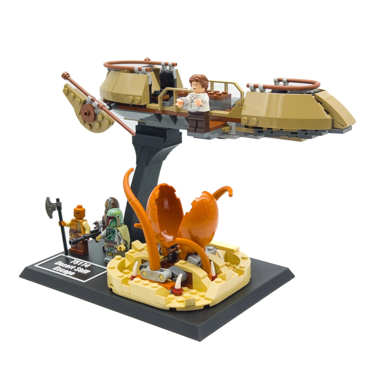 Display Stand for Lego Star Wars 75174 Desert Skiff Escape
