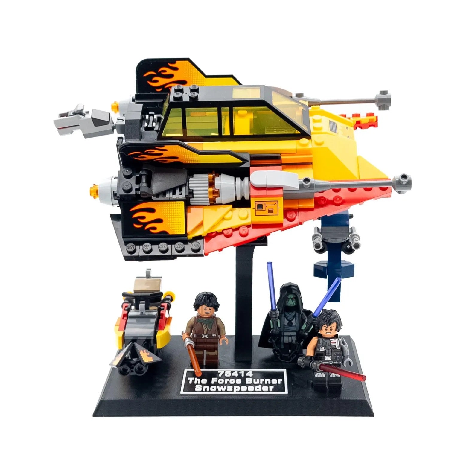 Display Stand for Lego Star Wars 75414 The Force Burner Snowspeeder