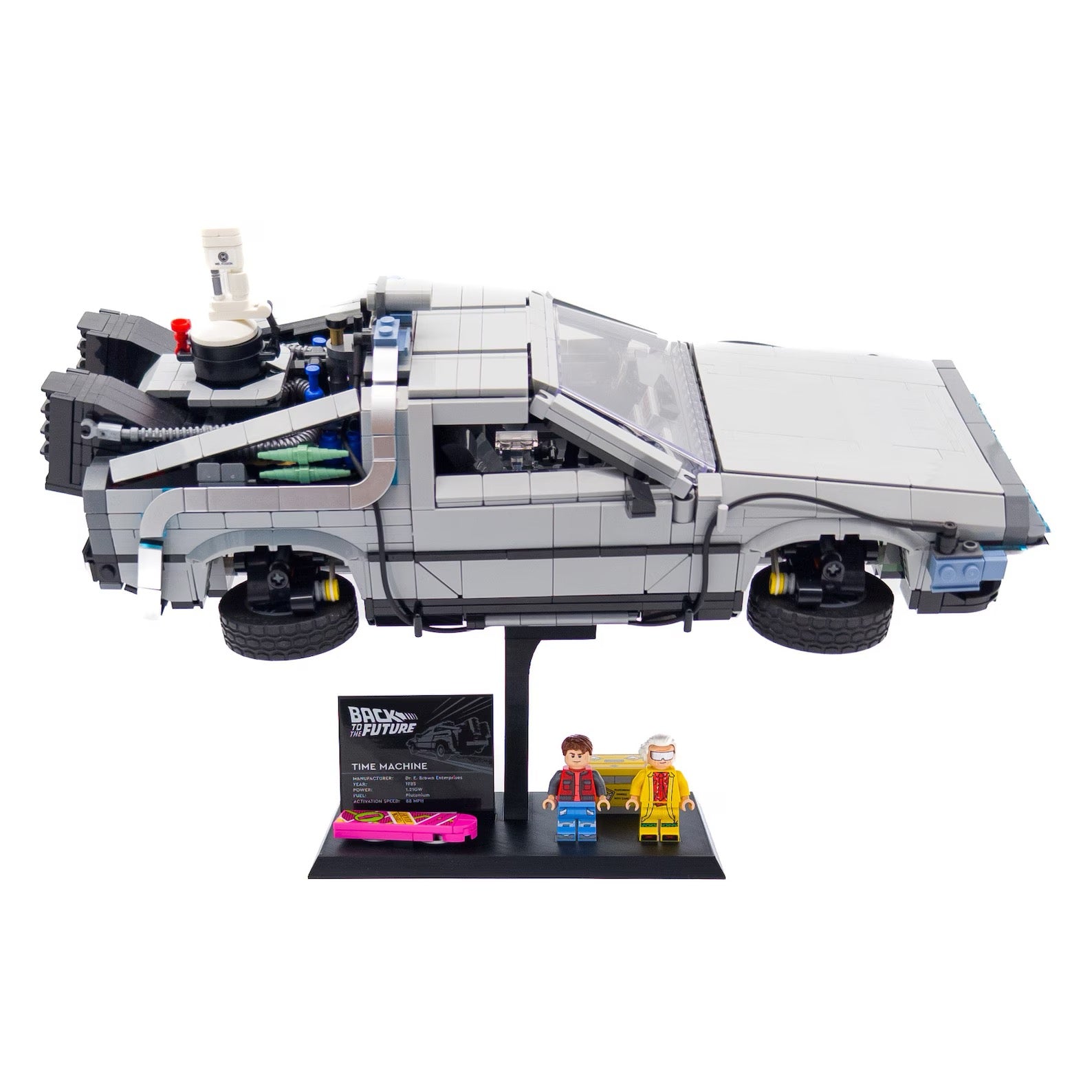 Display Stand for Lego 10300 DMC-12 DeLorean Time Machine from Back to the Future